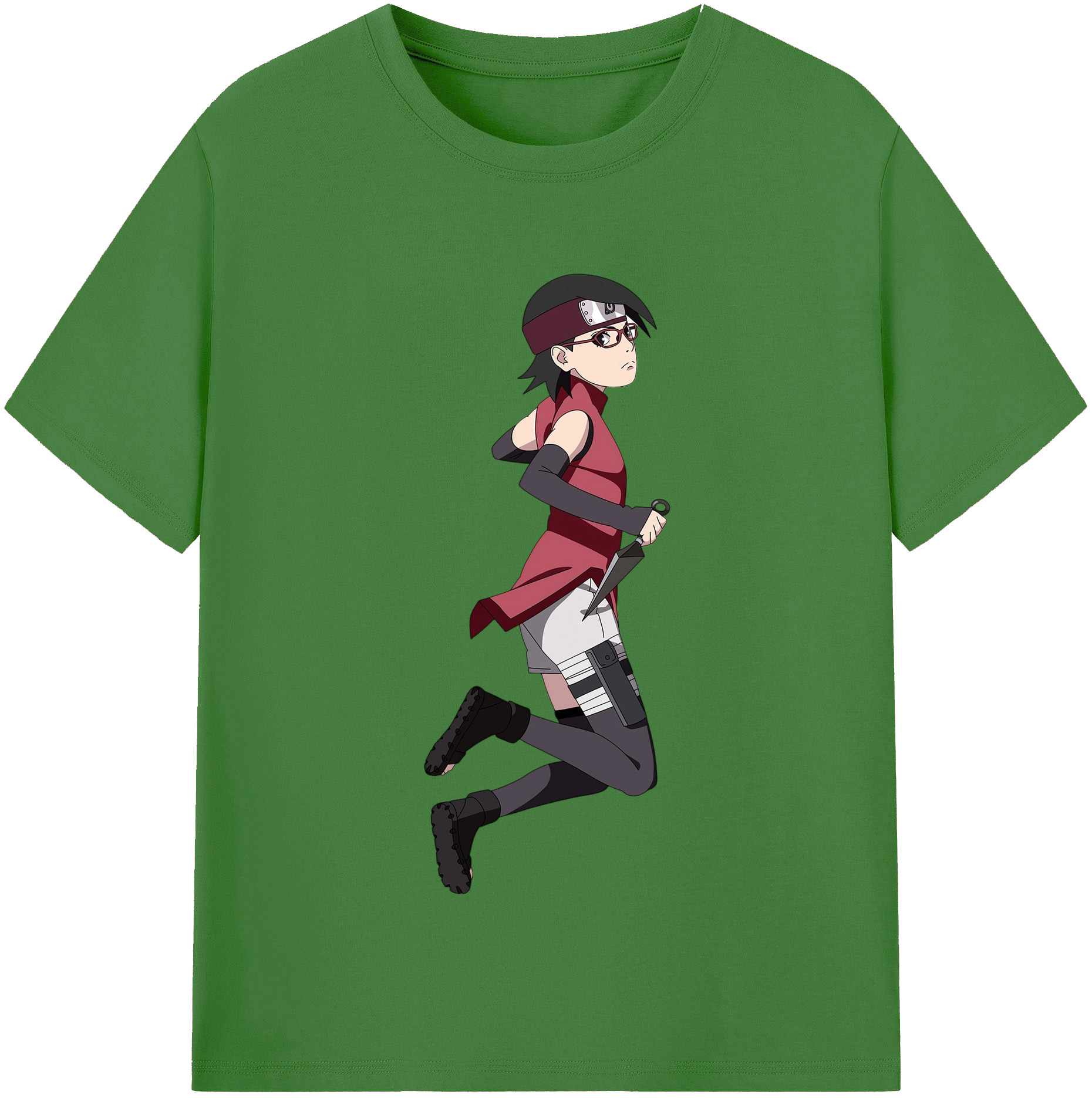 （画像用） NARUTO -ナルト- うちは サラダ Uchiha Sarada レディースカジュアルプリントTシャツ（綿100％）